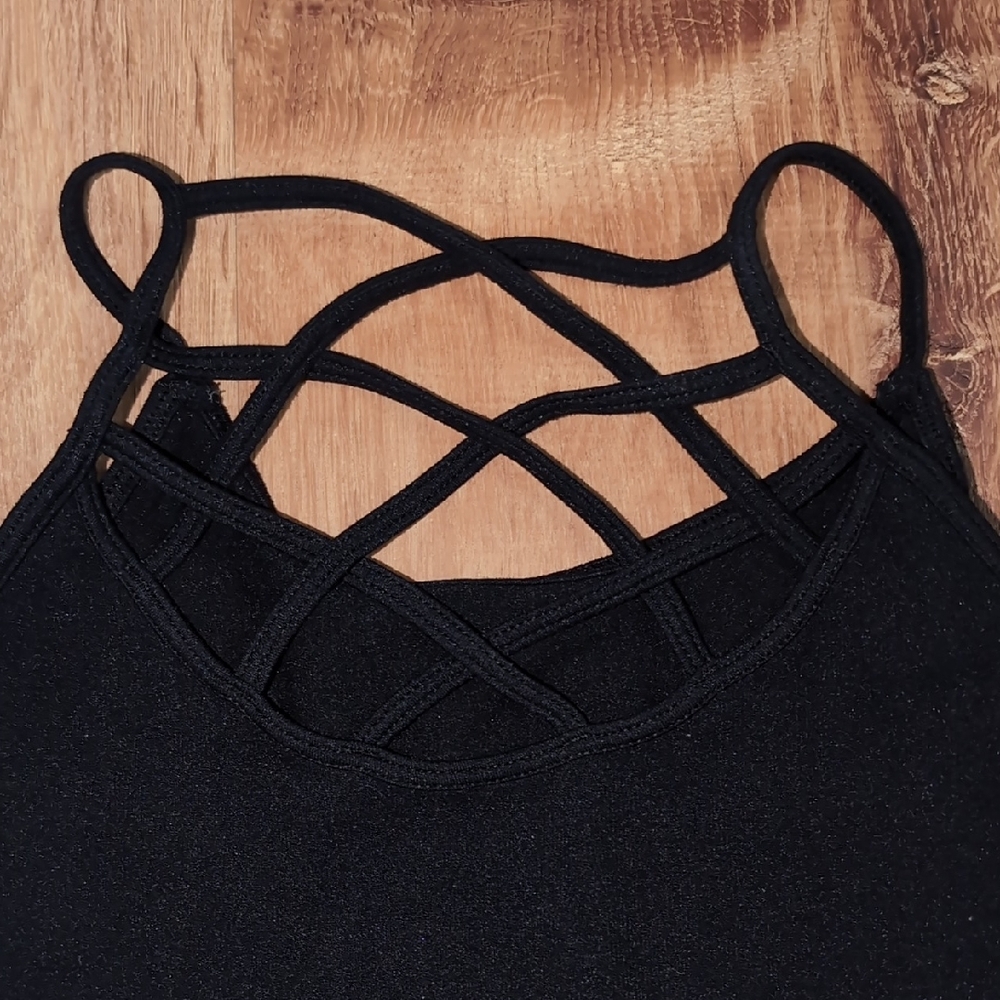 Black Strappy Women's Top - Picture 4 of 4